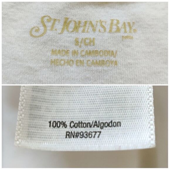 St. John's Bay embellished white tee sz PS - Picture 7 of 8